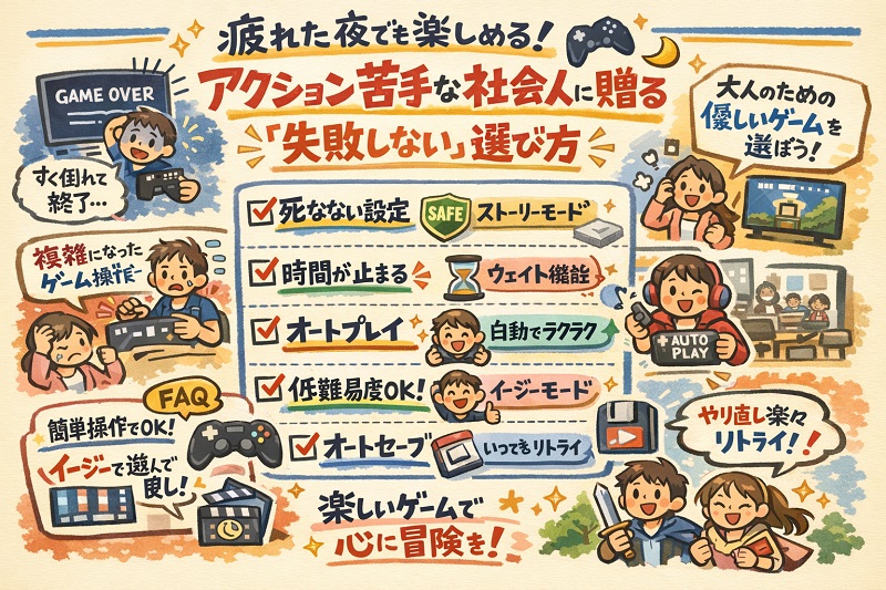 アクション苦手な社会人に贈る「失敗しない」選び方の概略図