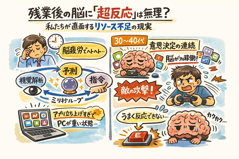 残業後の脳の状況
