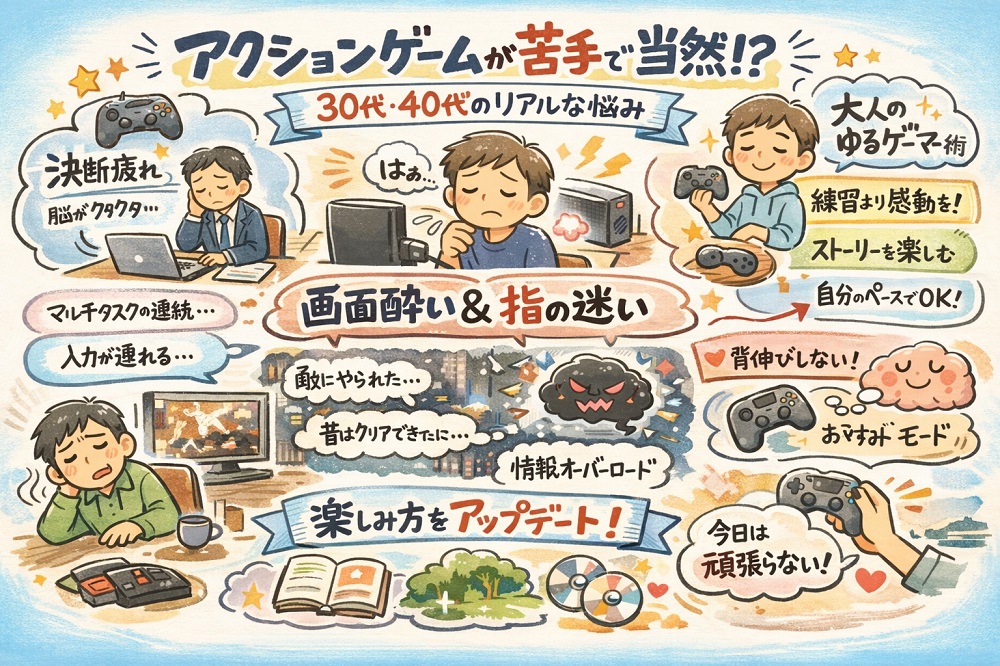 アクションゲームが苦手な理由の概略図