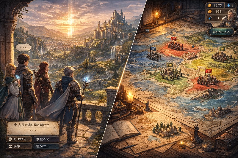 Image: Character-driven RPG world or Strategy map